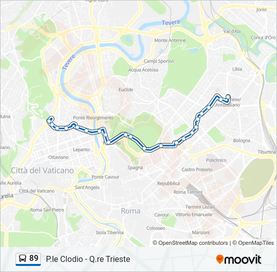 89 Bus Line Map