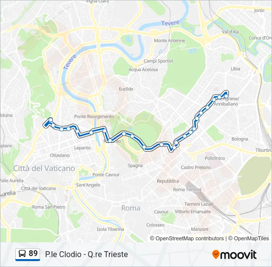 89 Bus Line Map