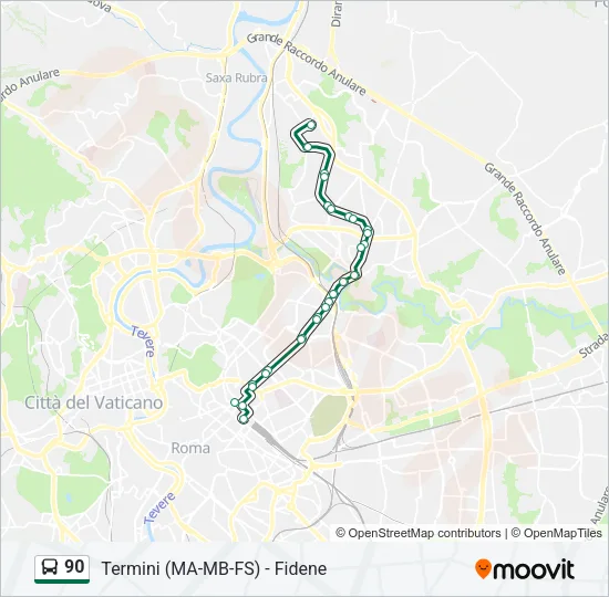 90 Bus Line Map
