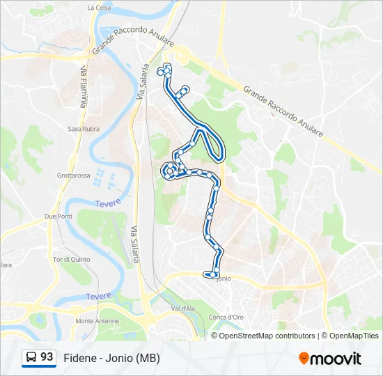 93 Bus Line Map