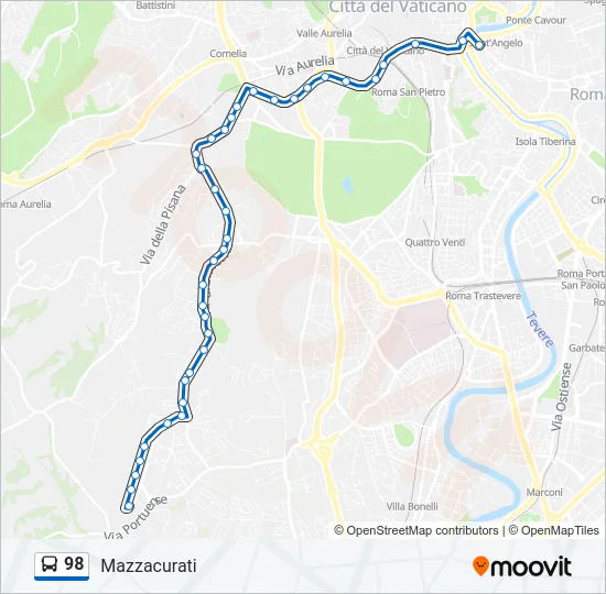 98 Bus Line Map