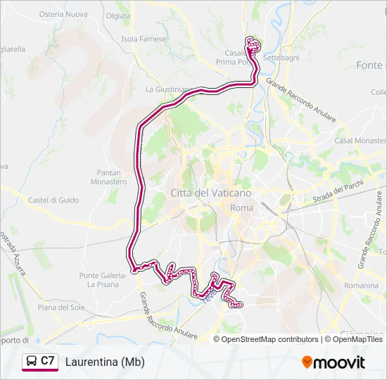 C7 Bus Line Map