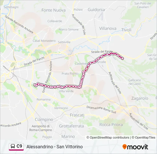 C9 Bus Line Map