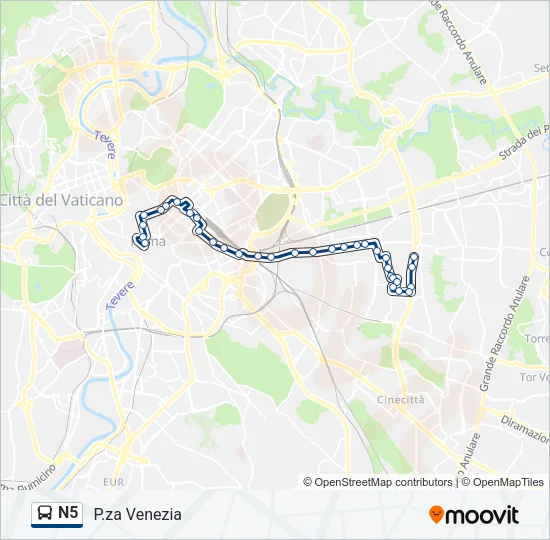 N5 Bus Line Map