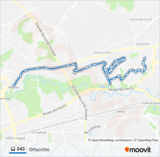 043 Bus Line Map