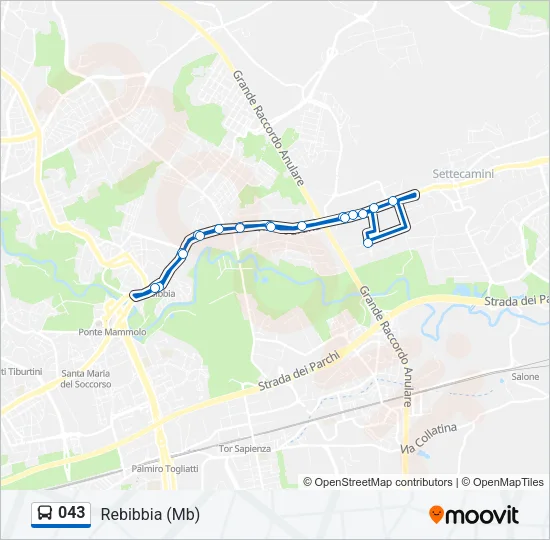 043 Bus Line Map
