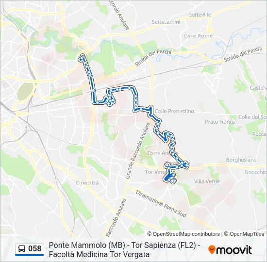 058 Bus Line Map