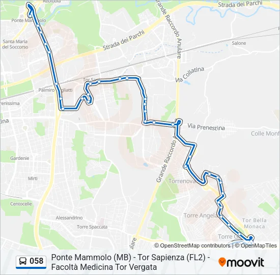 058 Bus Line Map