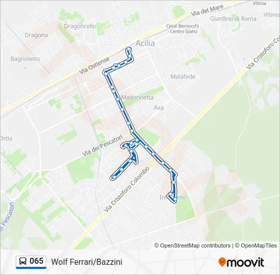 Percorso linea bus 065