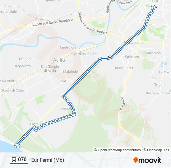 070 Bus Line Map