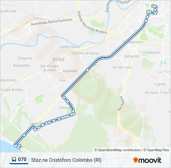 070 Bus Line Map
