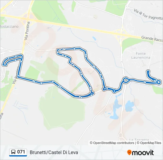 071 Bus Line Map