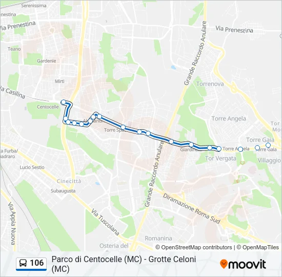 106 Bus Line Map