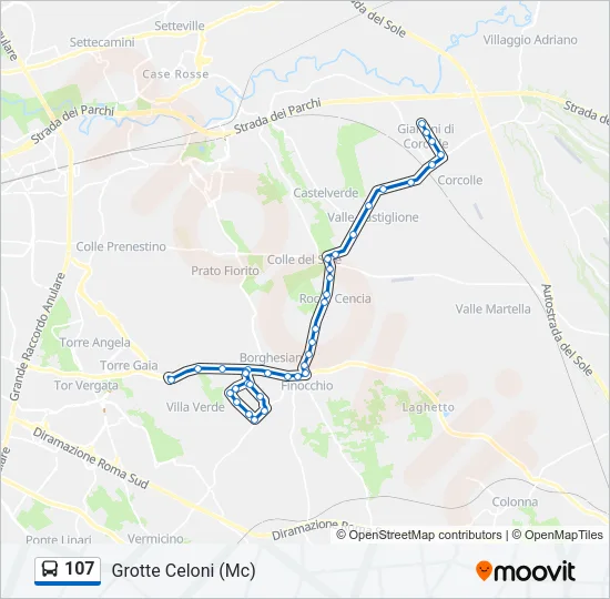 107 Bus Line Map
