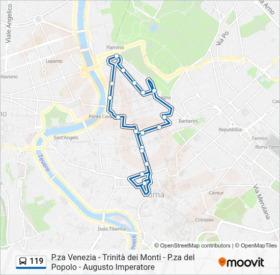 Percorso linea bus 119