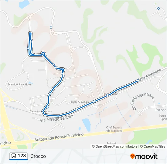 128 Bus Line Map