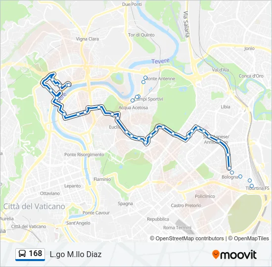 168 Bus Line Map