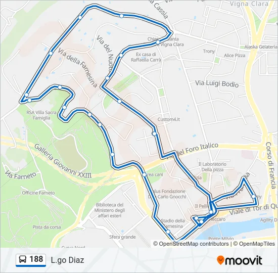 188 Bus Line Map