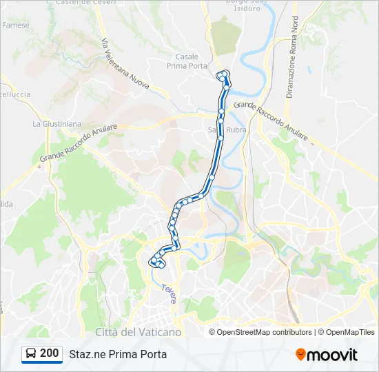 200 Bus Line Map