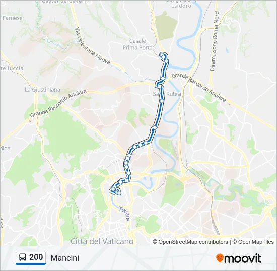 200 Bus Line Map