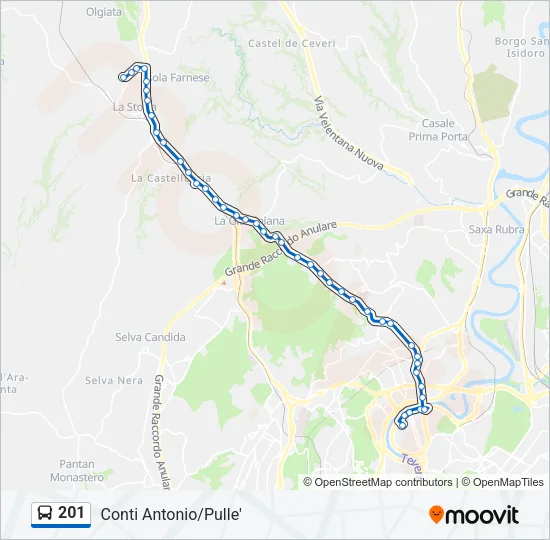 201 Bus Line Map