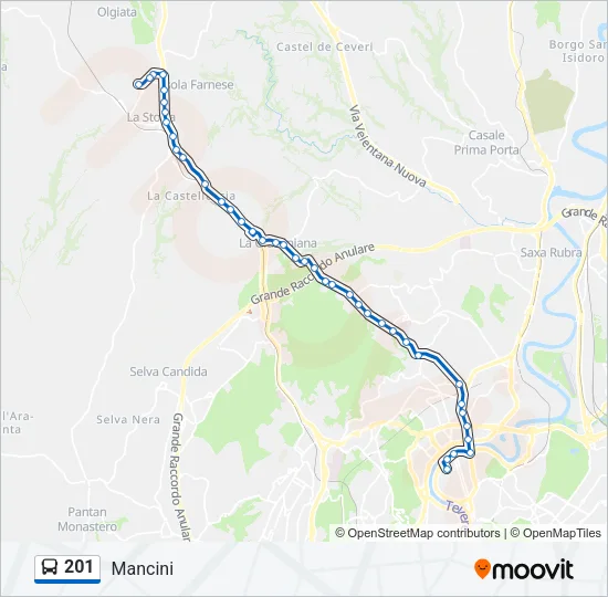201 Bus Line Map
