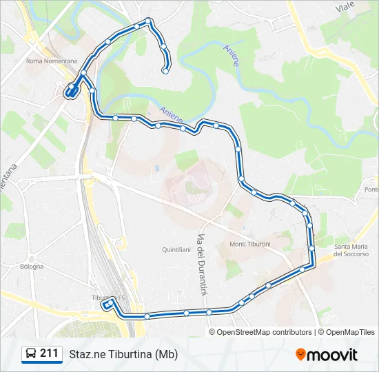 211 Bus Line Map