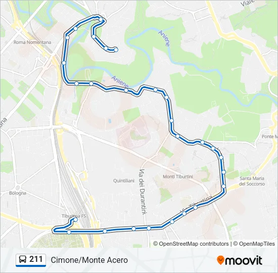 211 Bus Line Map