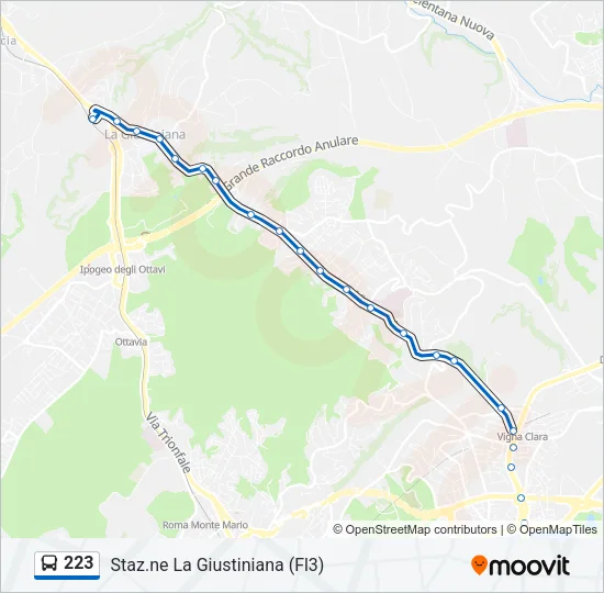 223 Bus Line Map