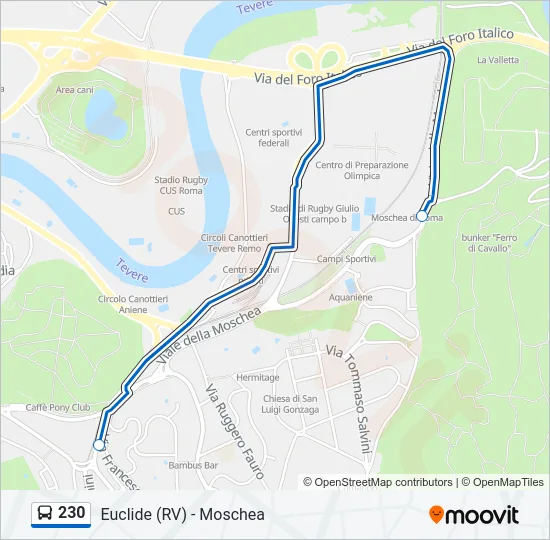 230 Bus Line Map