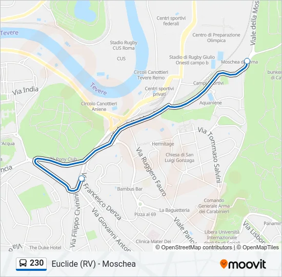 230 Bus Line Map