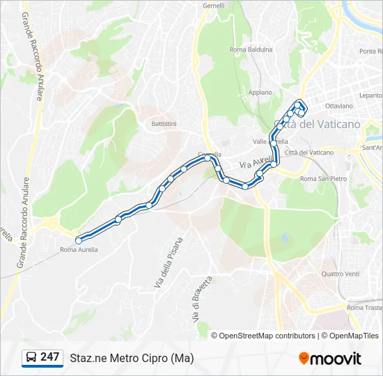 Percorso linea bus 247