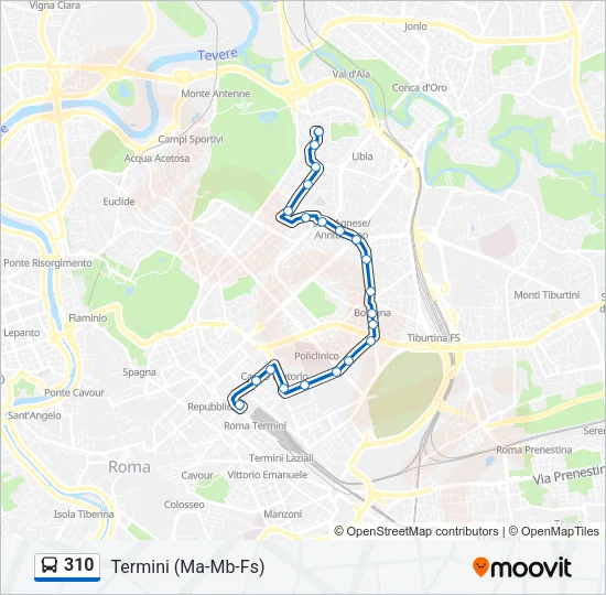 310 Bus Line Map