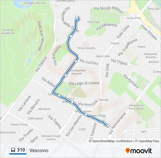 310 Bus Line Map