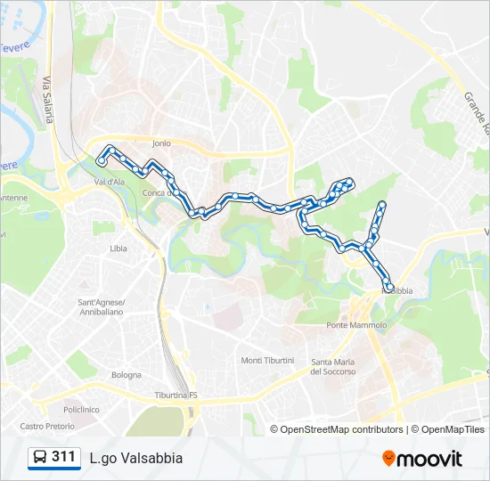 311 Bus Line Map