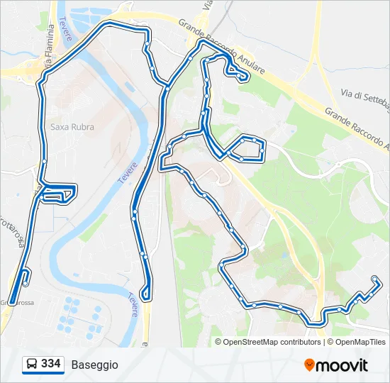 334 Bus Line Map