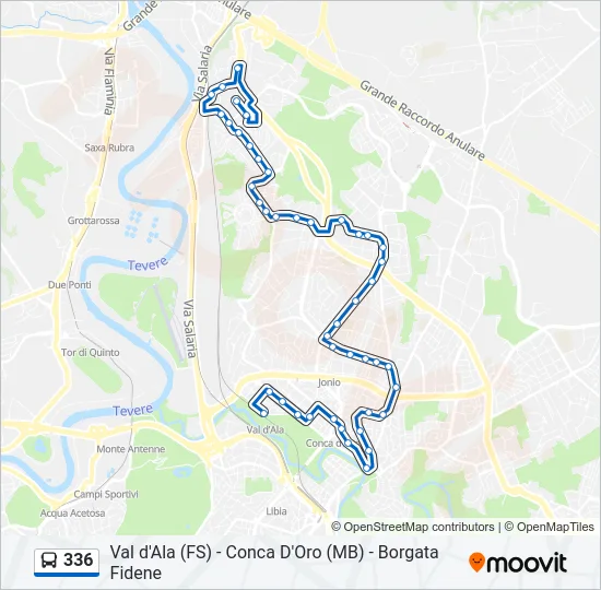 336 Bus Line Map