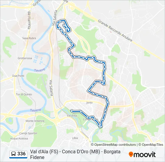 336 Bus Line Map