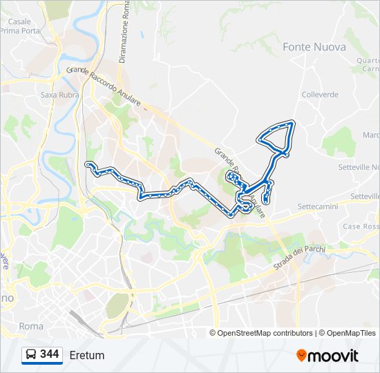 344 bus Line Map