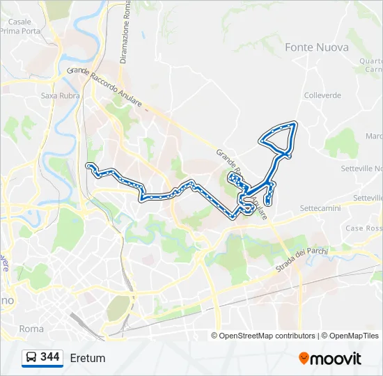 344 Bus Line Map