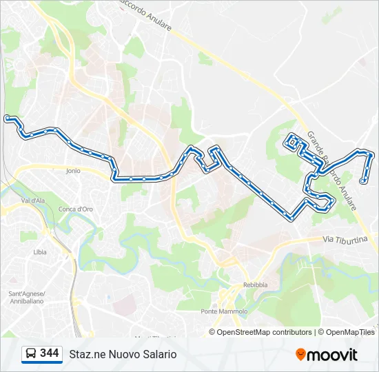 344 Bus Line Map