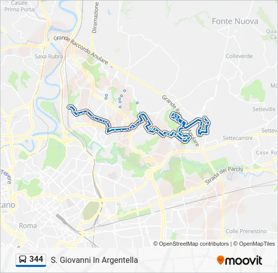 Percorso linea bus 344