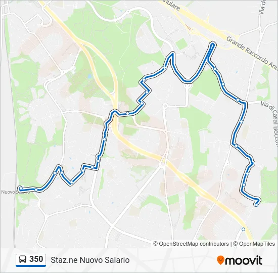 Percorso linea bus 350