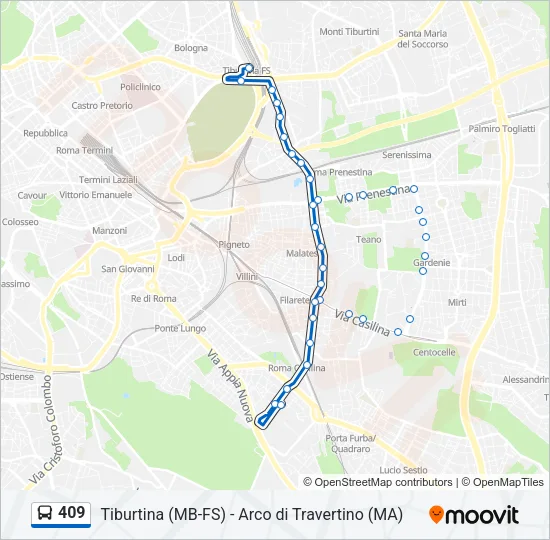 409 Bus Line Map