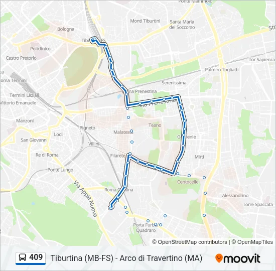 409 Bus Line Map