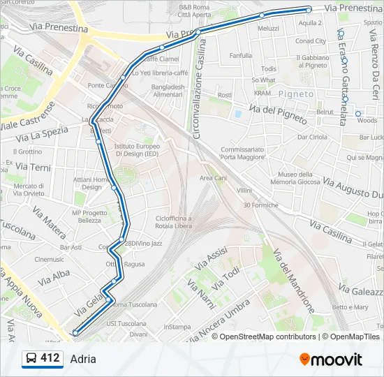 412 Bus Line Map