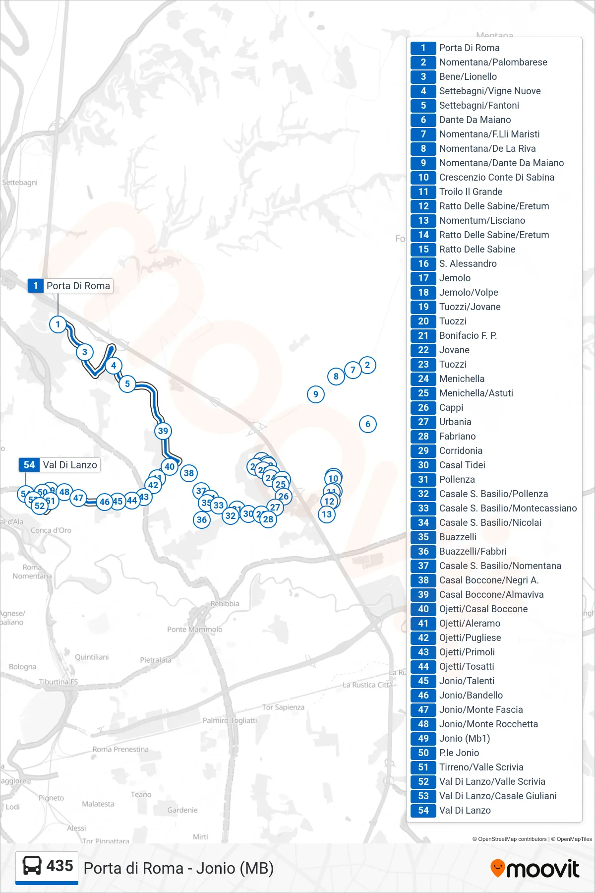 Linea 435 bus (Val Di Lanzo) - Percorsi e fermate sulla mappa