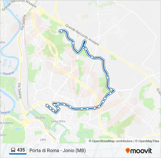 435 Bus Line Map