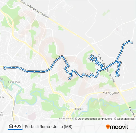 Percorso linea bus 435