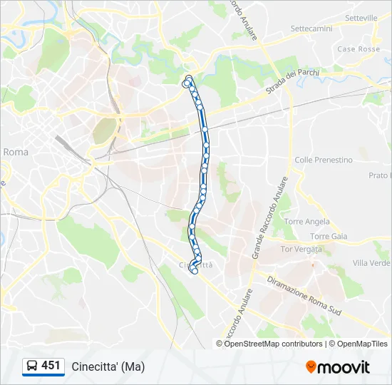 451 Bus Line Map